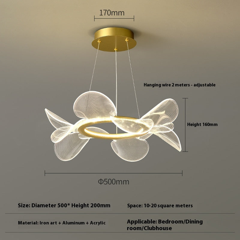 Italian Minimalist Acrylic Chandelier - Modern Bedroom Ceiling Light