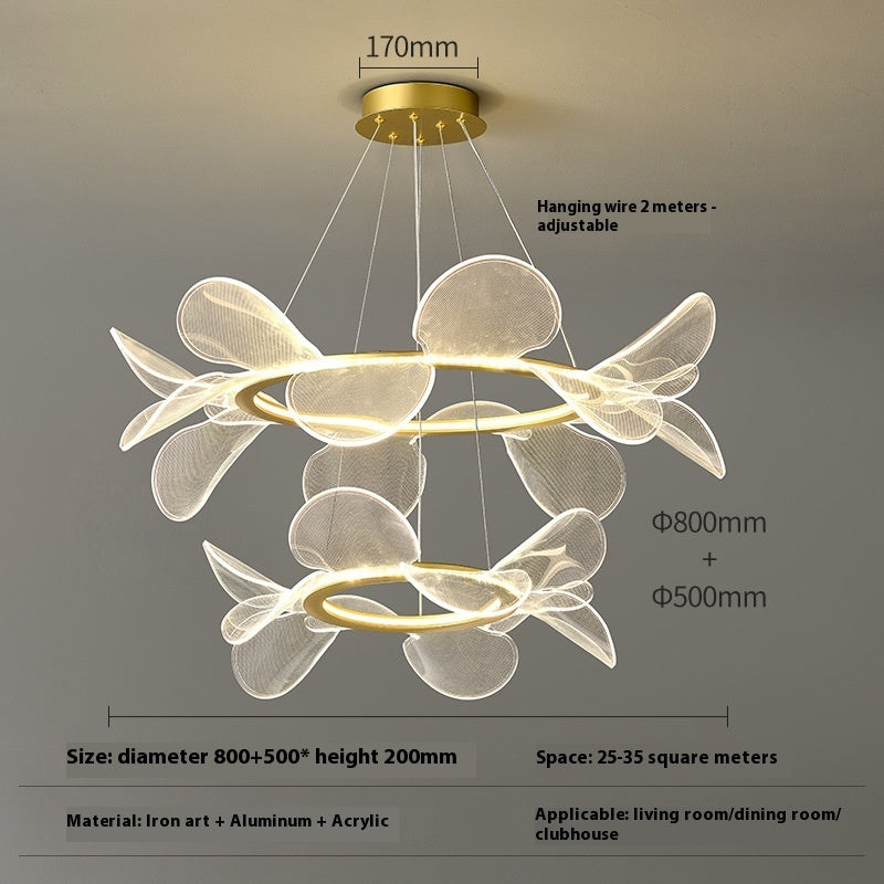 Italian Minimalist Acrylic Chandelier - Modern Bedroom Ceiling Light
